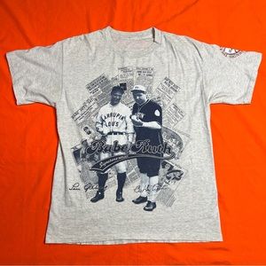 Vintage Babe Ruth Signature Series Baseball Player Graphic T-Shirt